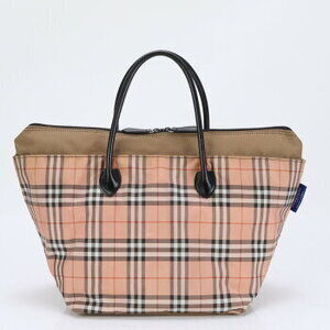 Burberry Blue Label Nova check leather Shoulder Bag Tote pink